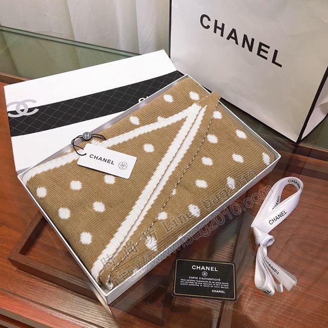 CHANEL圍巾 香奈兒爆款小香圓點菱形巾 CHANEL針織雙面雙色菱形圍巾 披肩  llwj6646